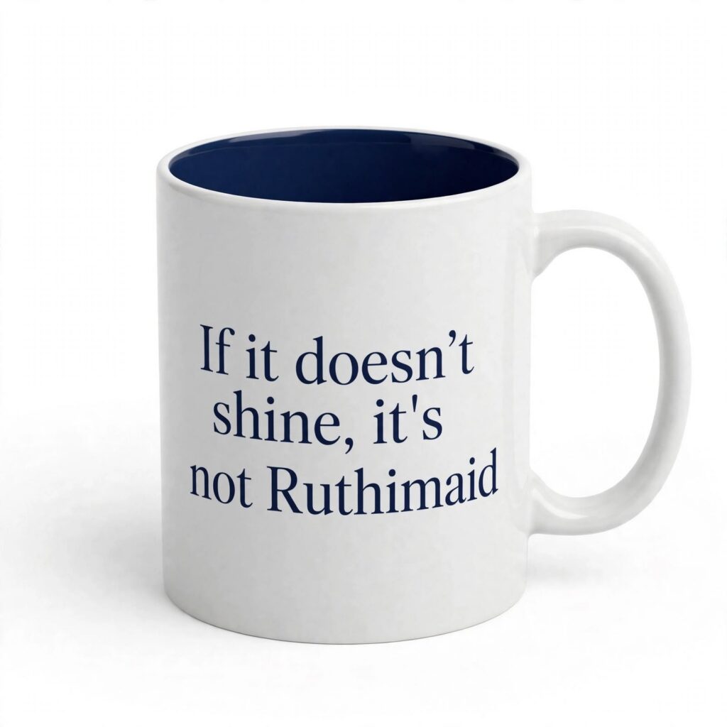 Ruthimaid Signature Mug - "If it doesn't shine, it's not Ruthimaid"